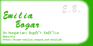 emilia bogar business card